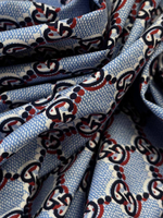 Хлопок Gucci голубой с дизайнерским лого