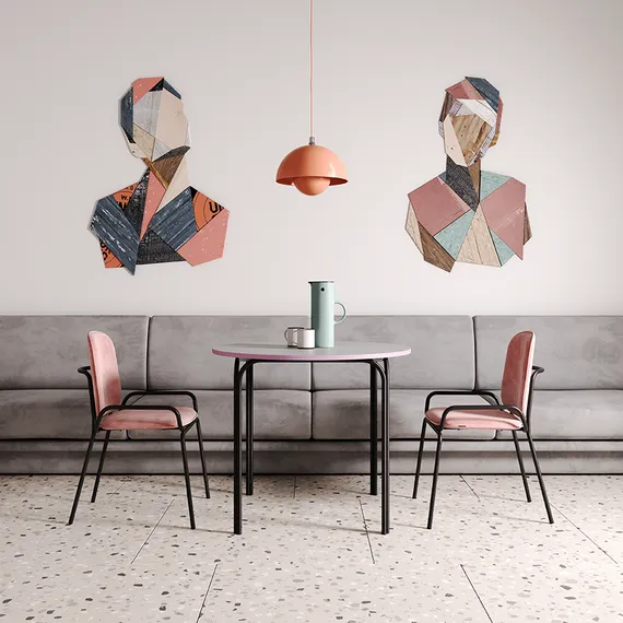 Столик кофейный ror, Ø50 см, черный/серый/розовый