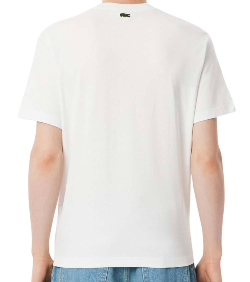 Мужская теннисная футболка Lacoste Tennis Court Print Cotton - white