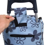 Тележка хозяйственная с сумкой (93*30*34см, колеса 16см,грузоподъемность до 30 кг) Синяя