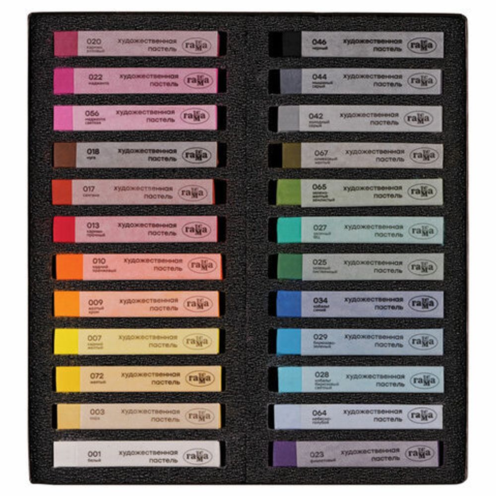 Пастель сухая художественная ГАММА "Старый Мастер", 24 цвета, базовые цвета, квадратное сечение, 2309196