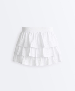 Oysho Короткая юбка Comfortlux с вышивкой, белый