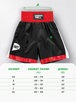 BSP-3775 Боксерские шорты PIPER черно-красные