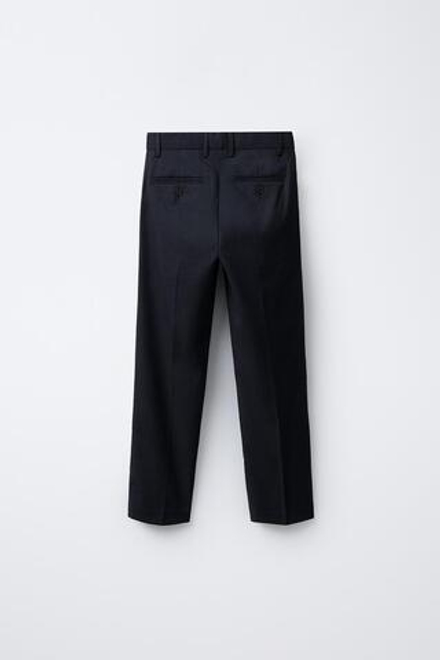 ZARA КОСТЮМНЫЕ БРЮКИ ИЗ РЕЛЬЕФНОЙ ТКАНИ, СИНИЙ