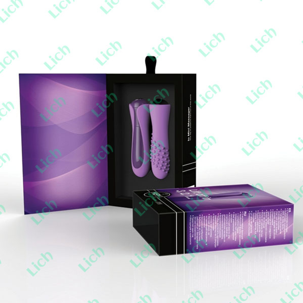 Сиреневый вибратор с двумя сменными насадками Io Key