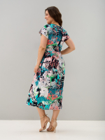 Платье П-026/бирюзаабстракция-надписи