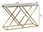 Консоль Garda Decor белый искусственный мраморор, мат.золото 120*40*78 см