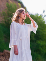 Бохо платье короткое белое