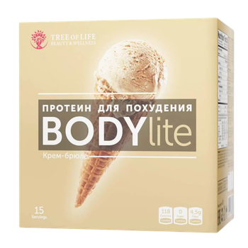 Tree of Life BODYlite 1 порция / 15 порций, Многокомпонентный Протеин для Похудения, Крем-Брюле