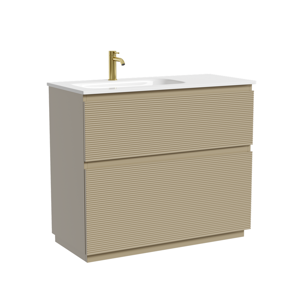 Тумба напольная SANCOS Folk Floor левая 995х445х850, c двумя ящиками оснащенными доводчиками, Капучино, арт.FL100FLCP