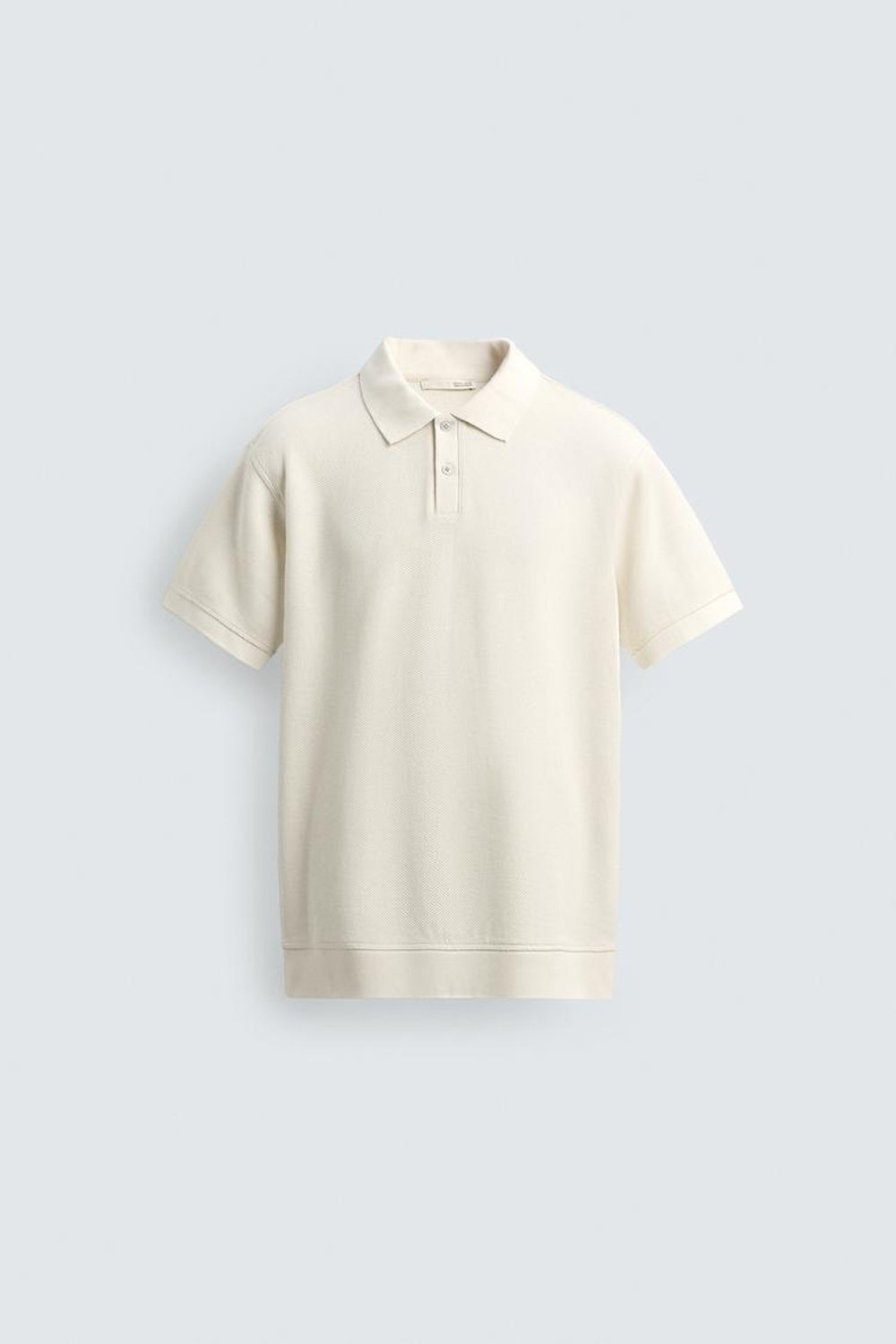 ZARA ПОЛО ПИКЕ REGULAR FIT, ЭКРЮ