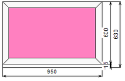 Пластиковое окно 600 х 950 ТермА Эко с глухой створкой