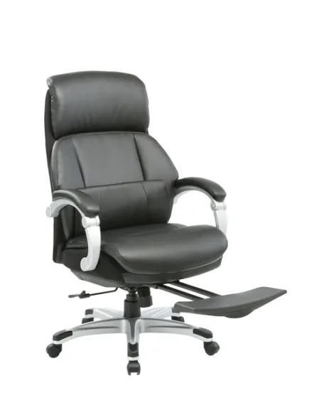 Кресло руководителя Бюрократ _MIRO/BLACK подставка для ног черный кожа/кожзам
