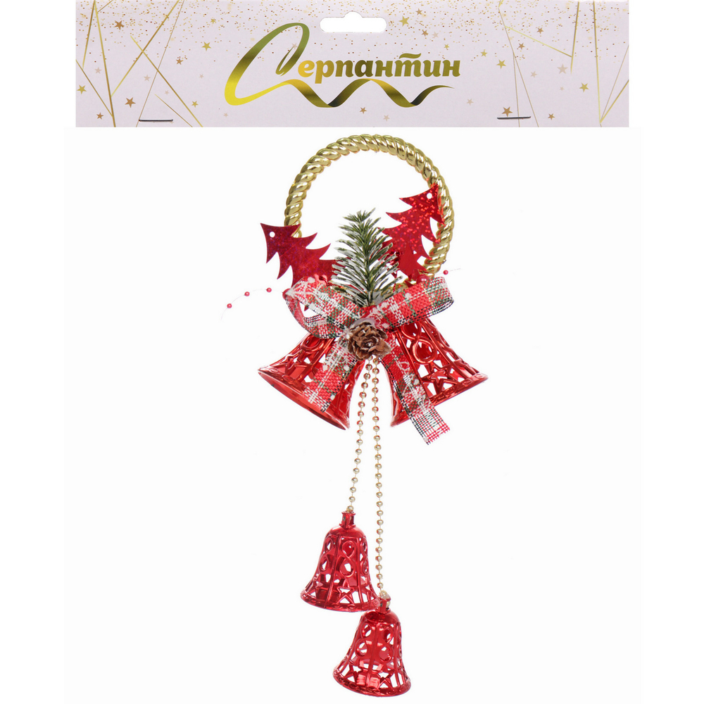 Украшение новогоднее «Волшебный звон» 12*30 см, Красный