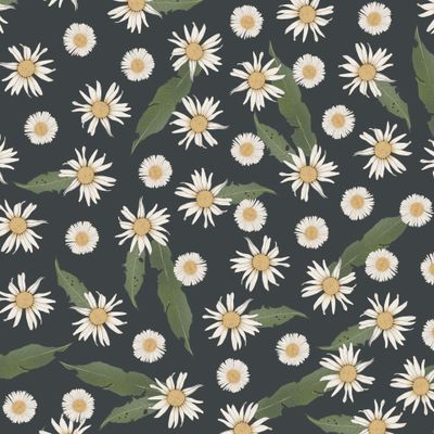 Маленькие ромашки, маргаритки и листья