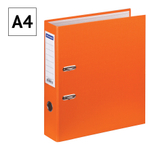 Папка-регистратор OfficeSpace, 70мм, бумвинил, с карманом на корешке, оранжевая