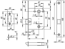 Защелка врезная P72-50 BL черный