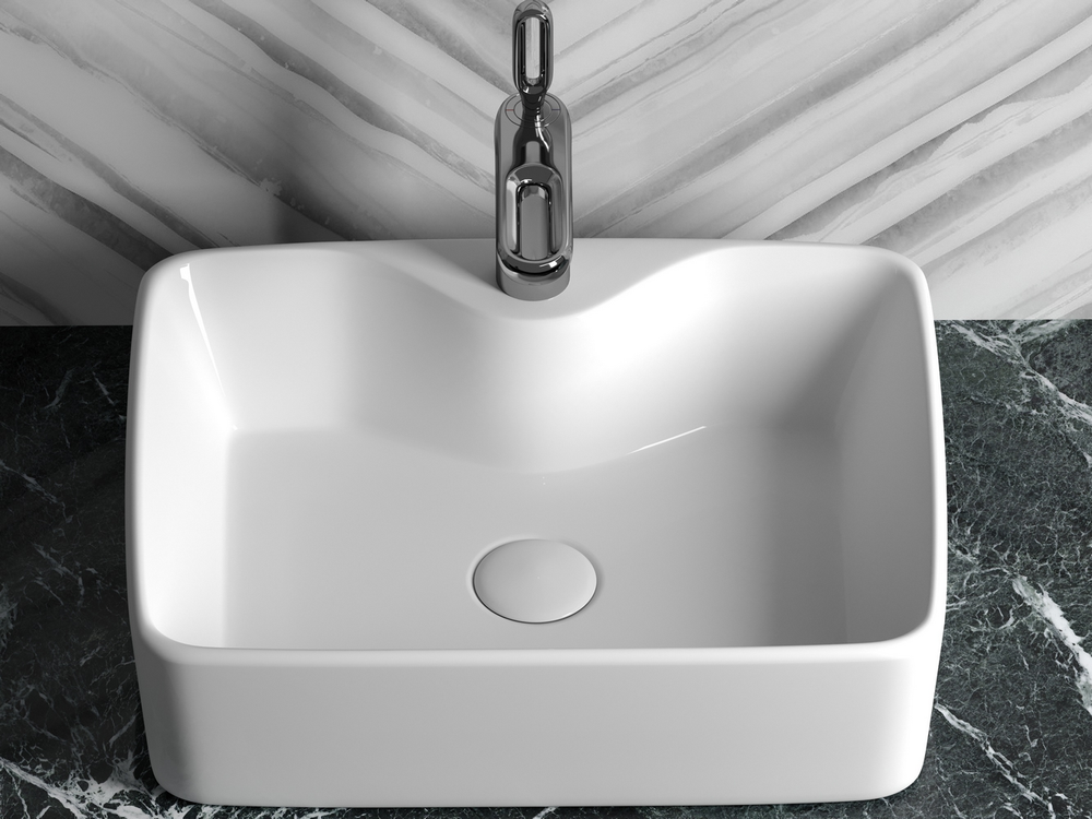 Умывальник чаша накладная прямоугольная Element 480x370x130мм