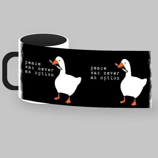 Кружка керамическая объем 330мл, Мемы и оффтопы "Покой никогда не был возможным" (черная)