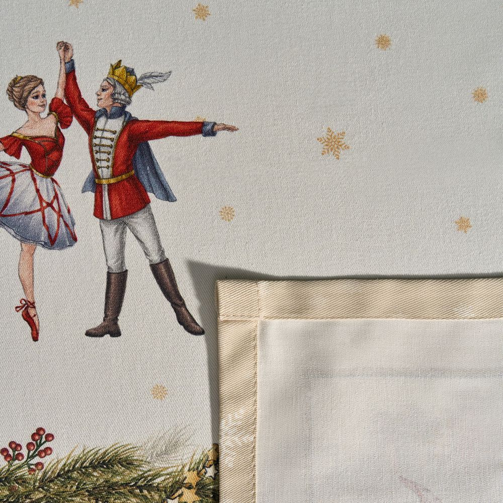 СКАТЕРТЬ "ЩЕЛКУНЧИК" 110Х140СМ ,БЕЖЕВЫЙ ,100% ХЛОПОК,ТВИЛ