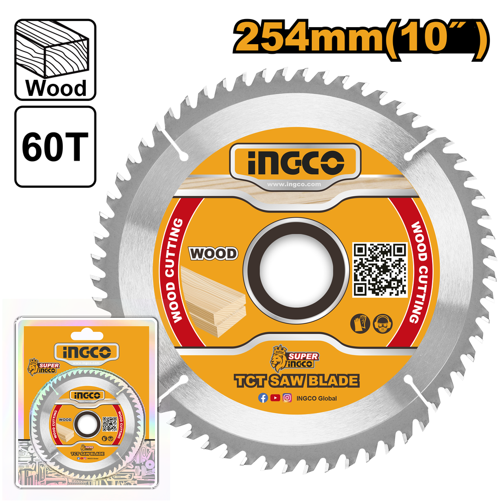 Диск пильный по дереву TCT INGCO TSB125423 INDUSTRIAL 254х30 мм 60Т
