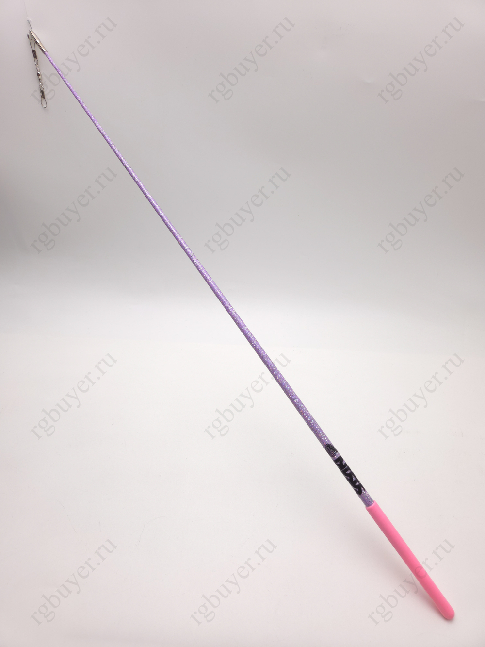 Палочка Sasaki 57 см с блеском фиолетовая с розовой ручкой RRKxР (Lilac x Pink)