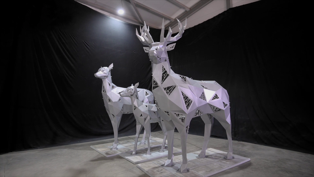 Полигональный светодиодный "Олень золотой" 4 м