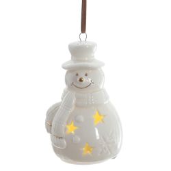 GAEM Фигурка декоративная подвесная "Снеговик" с подсветкой (2хLR44), L5 W5 H8 см, 2в.