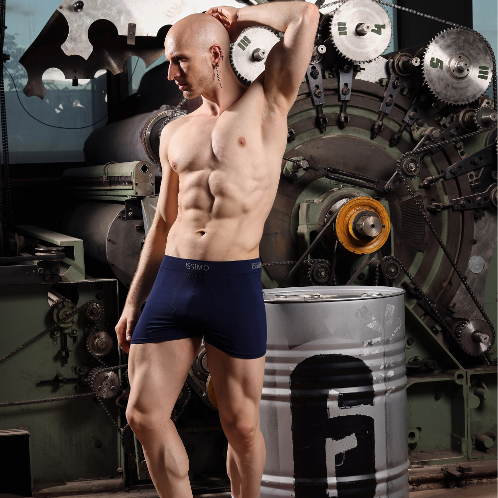 Мужские трусы боксеры синие бесшовные ISSIMO BOXER 211