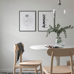 IKEA BILD  (ИКЕА БИЛД)  -  Плакат, координаты, Älmhult, 40x50 см