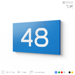 Табличка с номером 48 на дверь квартиры, для офиса, кабинета, аудитории, склада, голубая 120х70 мм, Айдентика Технолоджи