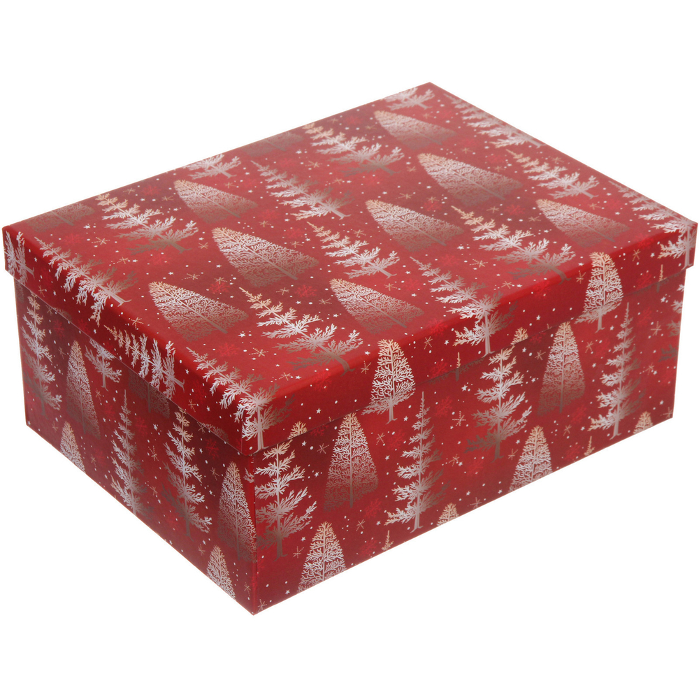 Коробка подарочная «Веселые елочки» 29*22*12,5 см