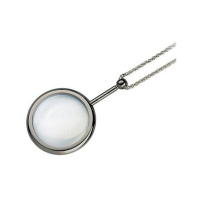 Лупа-подвеска двояковыпуклая Eschenbach 3,5x, 40 мм, с цепочкой, серебристая