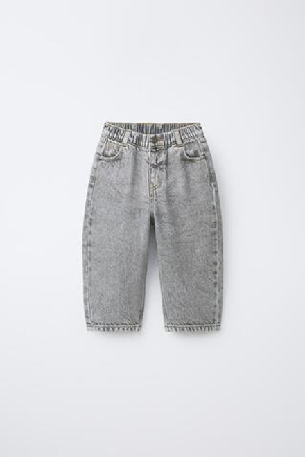 ZARA ДЖИНСЫ BAGGY RELAXED ACID, СЕРЫЙ