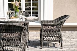 "Дольче" обеденная группа из искусственного ротанга, цвет графит
