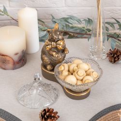 Конфетница-сахарница Кролик Банни Бронза с чашей