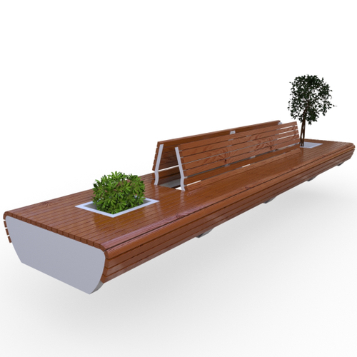 Скамья с 2-мя вазонами Nesso