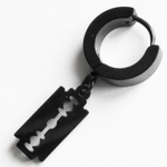 Серьга кольцо (1 шт.) "Лезвие" (14х6мм) для пирсинга уха. Медицинская сталь, титановое покрытие