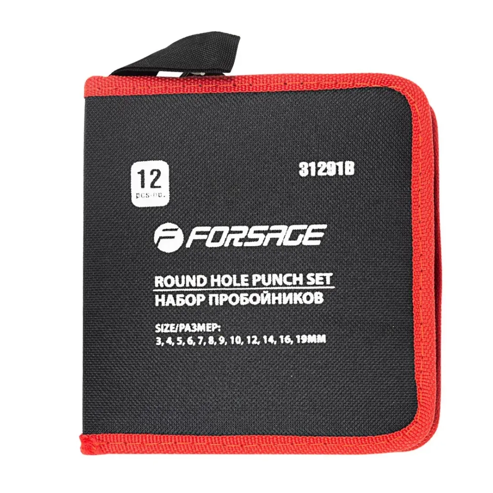 Набор пробойников 12пр. (3-10,12,14,16,19мм),в сумке Forsage F-31291B