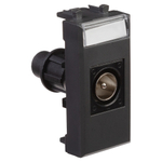 Розетка TV одиночная модульная, "Avanti", "Черный матовый", 1 модуль