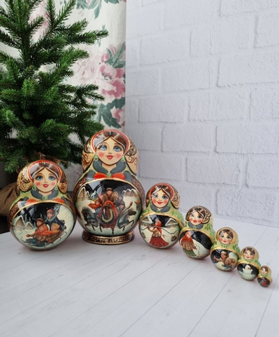 Матрёшка "Русская Тройка" 7мест 17см