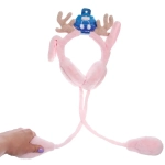 Наушники меховые с двигающимися ушками «Santa's Friend», цвет розовый ( подвес Ultramarine)