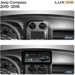 Магнитола для Jeep Compass 2011-2015 - Teyes LUX ONE ROUND монитор 12.3" 2K QLED на Android 10, CarPlay, 4G SIM-слот