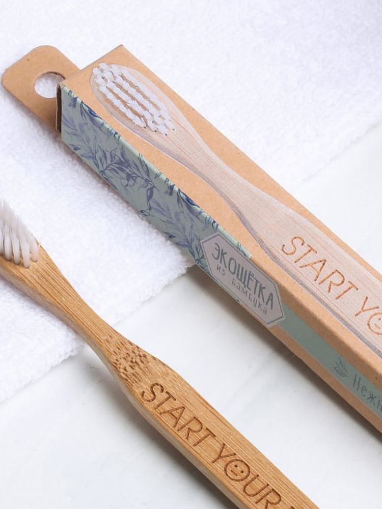 Зубная щетка, Бамбук Day with smile 18*2*2 см