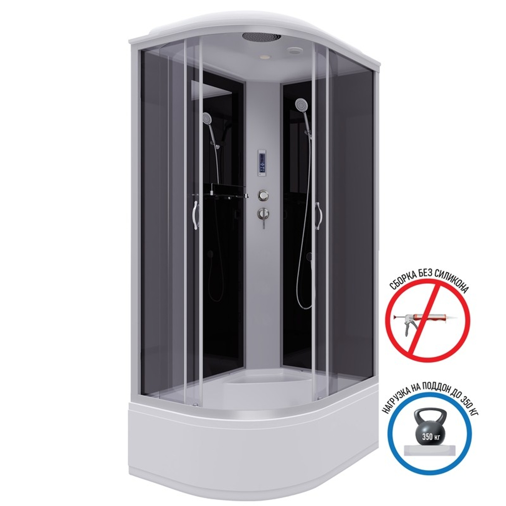Душевая кабина Niagara Classic NG-2510-14RP (120х80х215) высокий поддон(40см),стекло тонированное,4 места