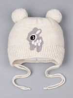 Шапка зимняя детская вязаная на завязках