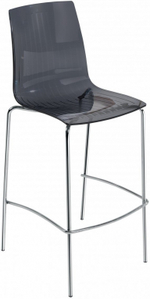 Стул прозрачный барный Papatya X-Treme BSL, хромированный, дымчатый