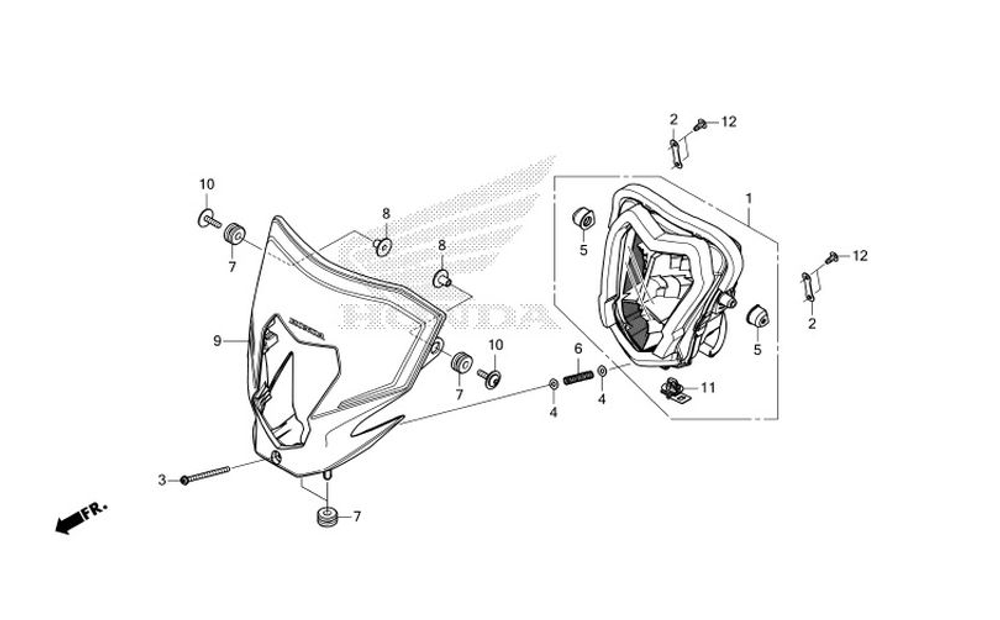 OEM HEADLIGHT LED CRF300L, set up kit for non LED models CRF250-300L-M. 33100, 33110 (DIY)