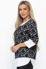 Джемпер Нежный акцент (черно-белый) Б14851-18М LT Collection
