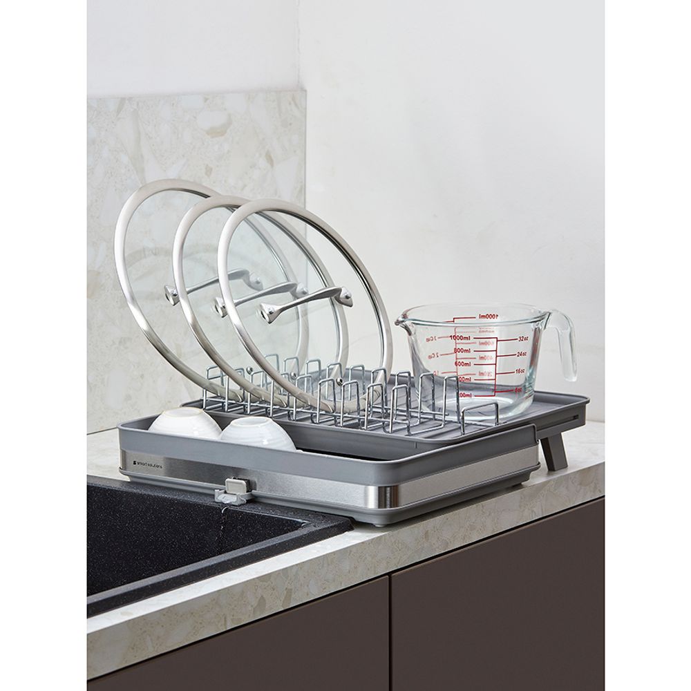 Сушилка для посуды Atle раздвижная большая, серая